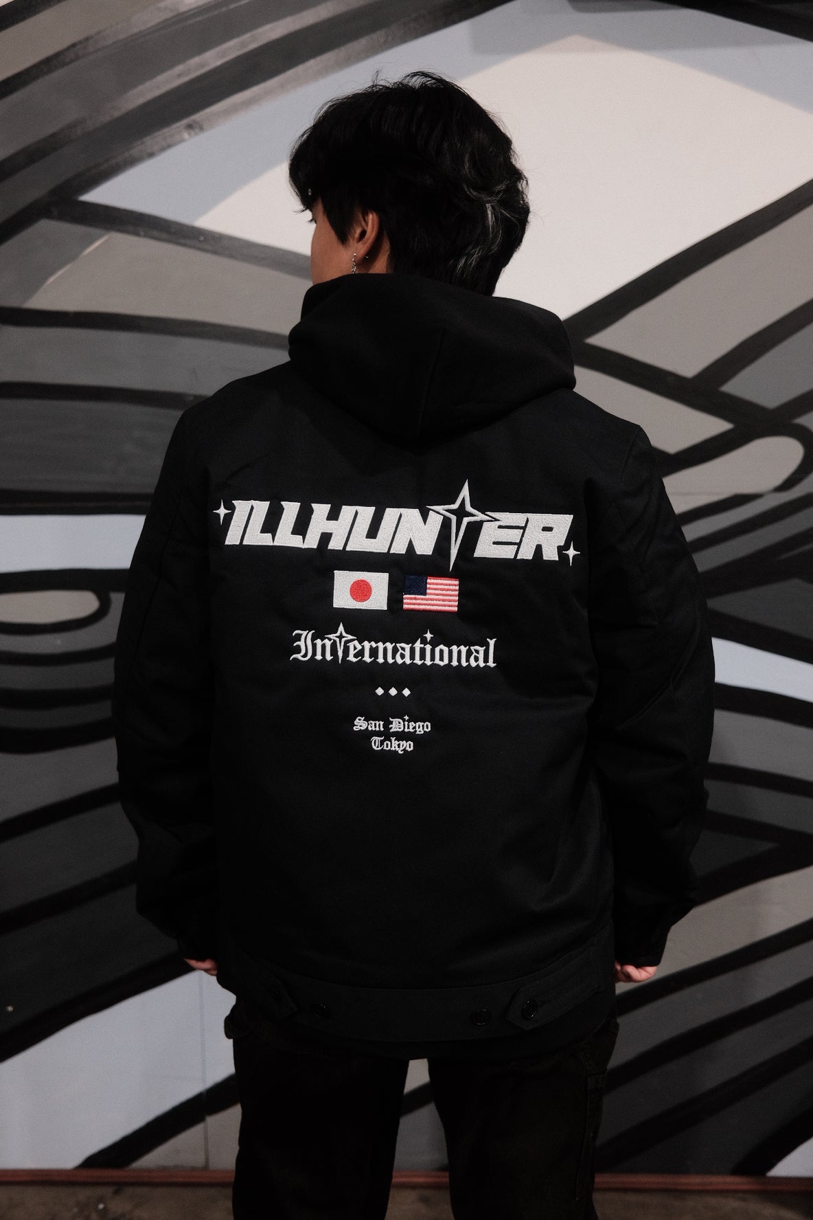 パーカー・フーディ F.ILLUMINATE All Star Taping Hoodie 4FT1569 unise fff Ma Siwei × STA joint Cartoon graffiti printing